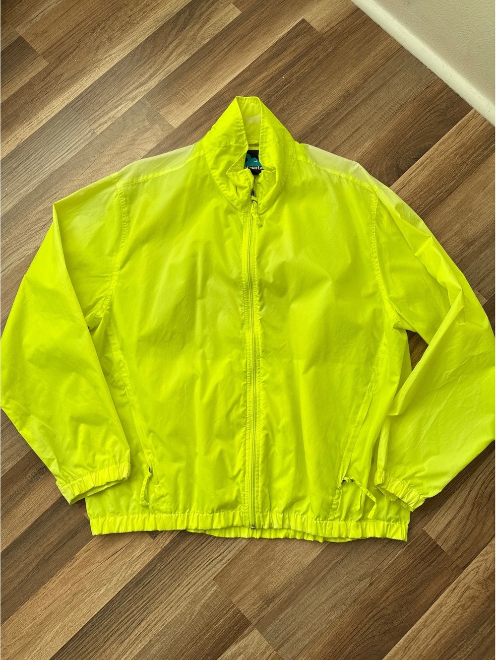 Vintage Tri-Mountain Neon Yellow Nylon Windbreaker Jacket Men’s XL 90s